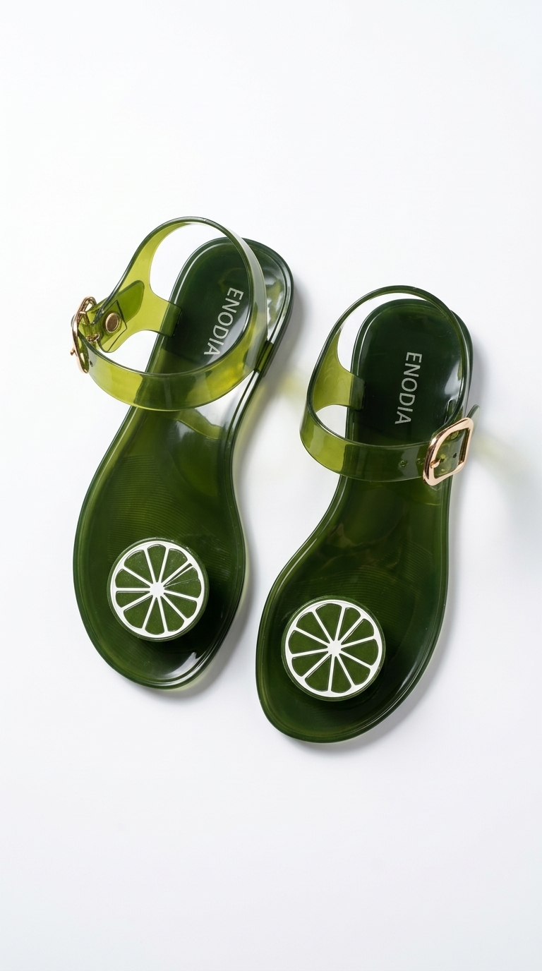 J-9003-4 Kadın Lime Yeşil Parmak Arası Terlik - Canlı Renk Yazlık Terlik