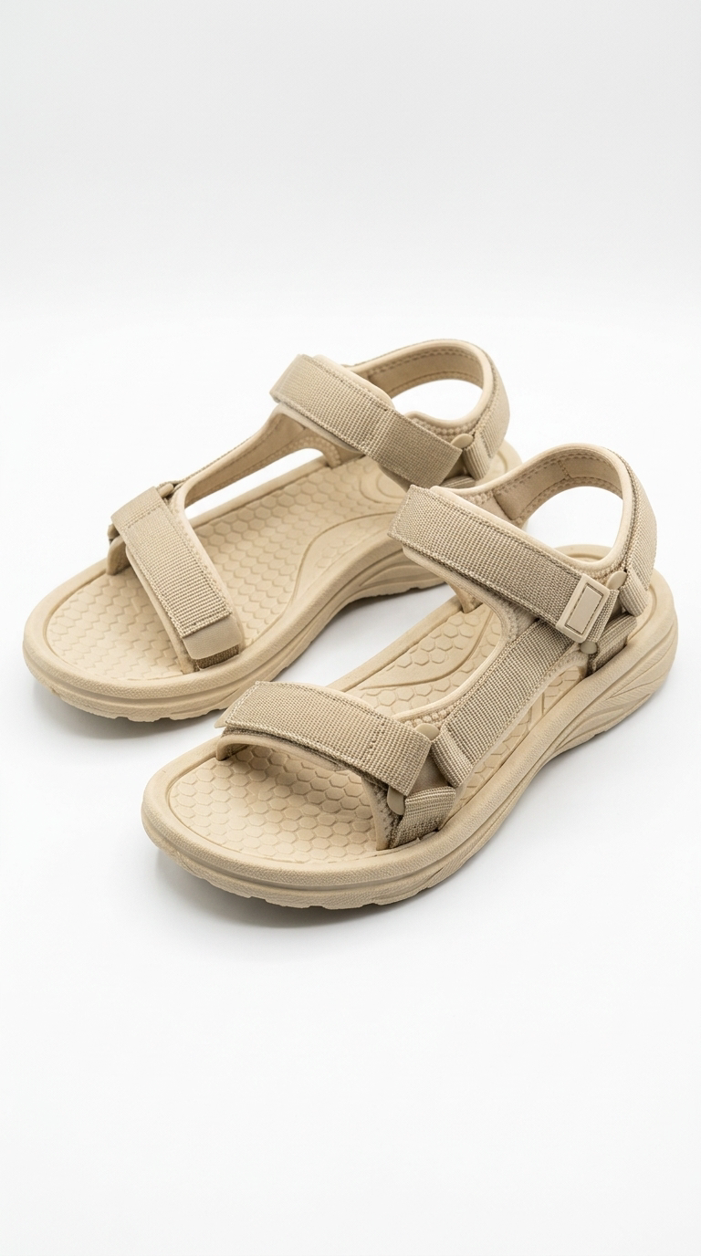 Kadın Bej Outdoor Sandalet - Konforlu ve Dayanıklı Yürüyüş Sandaleti